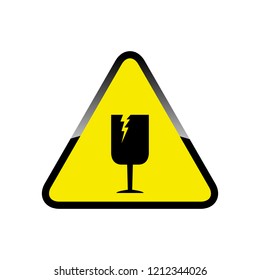 Fragile sign icon - Fragile Handle with Care Sticker or Packaging Label - vector illustration