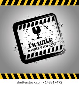 fragile signal over gray background vector illustration  
