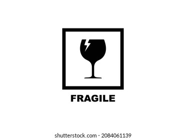 Fragile simple flat icon vector illustration