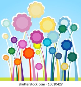 fragile spring flowers; abstract background