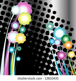 fragile spring flowers; abstract background