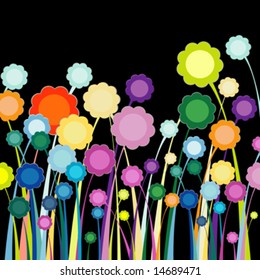 fragile spring flowers; abstract background