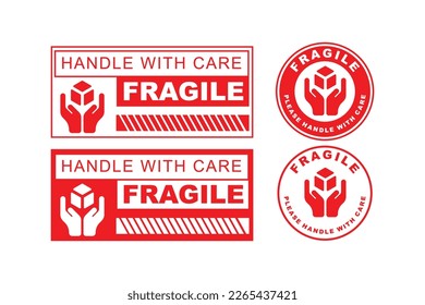 Fragile stamp sticker label vector design