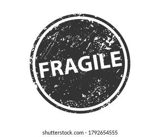 Fragile stamp vector texture. Rubber cliche imprint. Web or print design element for sign, sticker, label