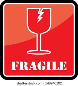 Glass Lightning Icon Symbolizes Fragile Please Stock Vector (Royalty ...