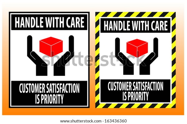 Fragile Sticker Handle Care Icon Packaging Stock Vector Royalty Free