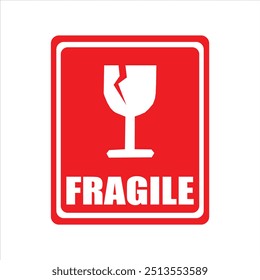 Frágil, adesivo frágil, ícone frágil, rótulo frágil