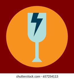Fragile sticker icon in trendy flat style isolated on grey background. Delivery symbol for your design, logo, UI. Vector illustration, EPS10.