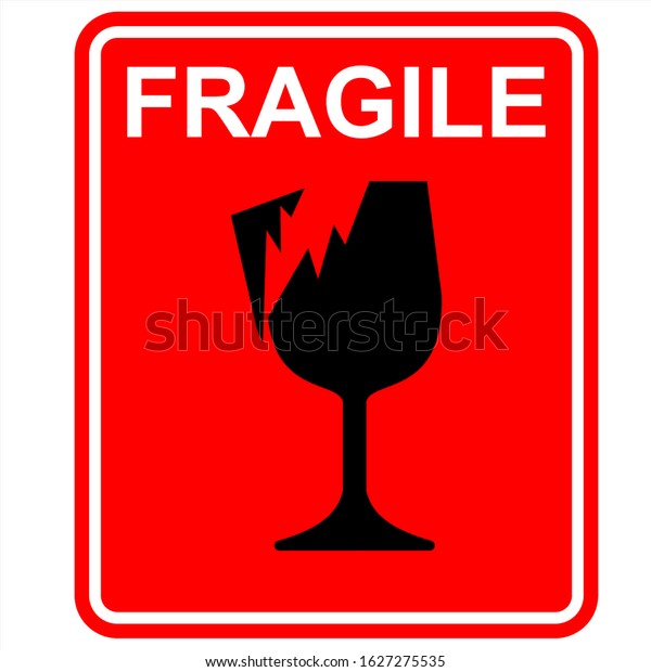 Fragile Sticker Label Cargo Stock Vector Royalty Free 1627275535