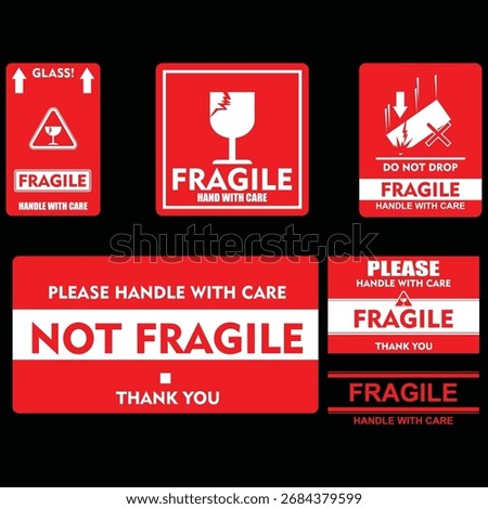  Fragile, sticker and label for delivery
