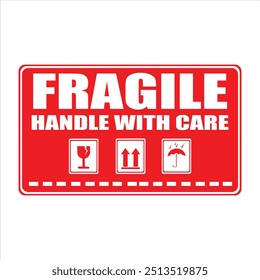 Adesivo frágil. Etiqueta frágil. Ícone frágil. manipular com etiqueta de cuidados