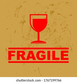 FRAGILE, sticker and label vector