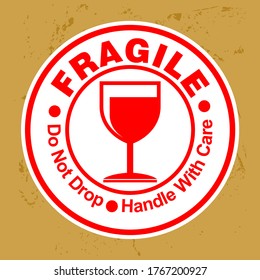 FRAGILE, sticker and label vector