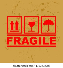 FRAGILE, sticker and label vector