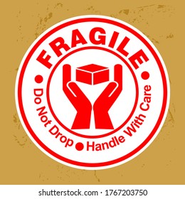 FRAGILE, sticker and label vector