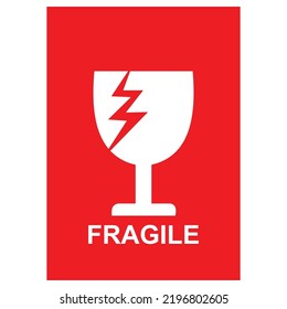 Fragile sticker and label vector