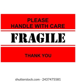 Fragile sticker and label vector