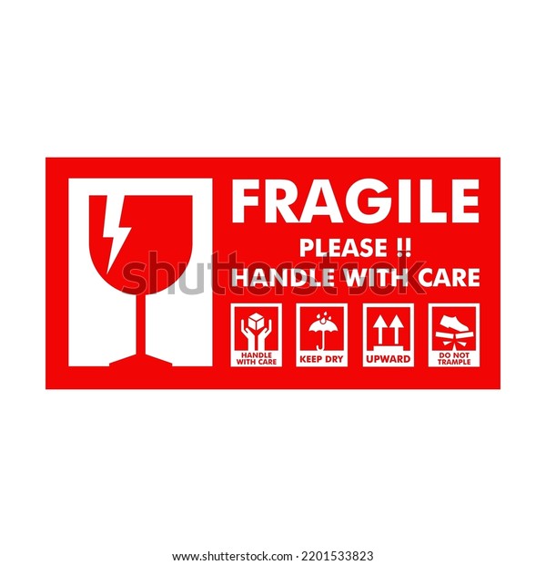 Fragile Sticker Packaging Vector Stock Illustration Stock Vector ...