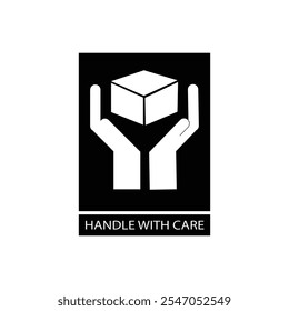 FRAGILE STICKER, SHIPMENT SIGN VECTOR ILLUSTRATION, PARCEL BOX PROTECTION SIGN, HANDLE WIN, STICKER, THIS