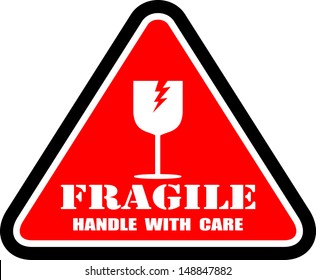 Fragile, sticker, vector