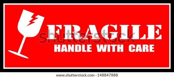 Fragile Sticker Vector Stock Vector (Royalty Free) 148847888 | Shutterstock