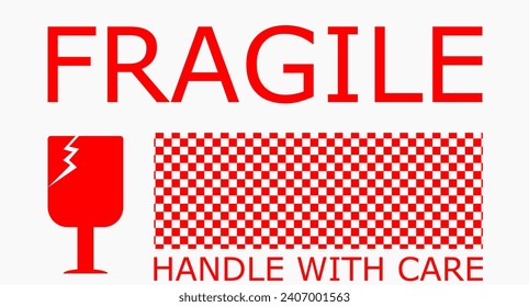 Fragile sticker with white background "handle with care"