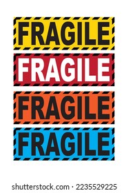 Fragile sticker word bundle of delivery business background can be use for valuable package sticker attachment on logistics and delivery shipment easy to use vector eps.