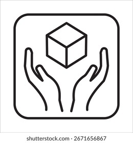 Vetor de contorno de ícone de estoque frágil