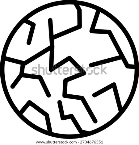 Fragile Surface Line Icon with Cracks in Circle for Glass and Breakable Materials