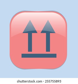 Fragile symbol, arrow up. logistic icon. 