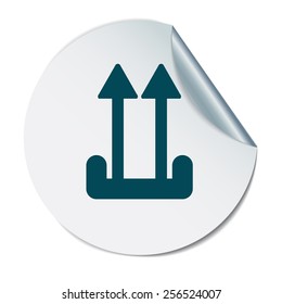 Fragile symbol, arrow up. logistic icon. 