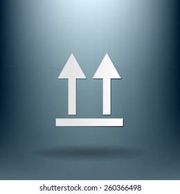 Fragile symbol, arrow up. logistic icon. 