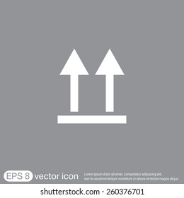 Fragile symbol, arrow up. logistic icon. 