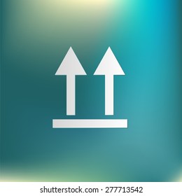 Fragile symbol, arrow up. logistic icon. 