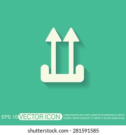 Fragile symbol, arrow up. logistic icon. 