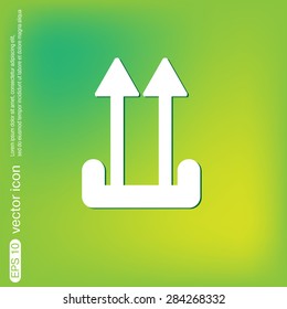 Fragile symbol, arrow up. logistic icon. 