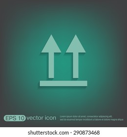 Fragile symbol, arrow up. logistic icon. 