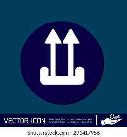 Fragile symbol, arrow up. logistic icon. 