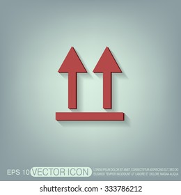 Fragile symbol, arrow up. logistic icon. 