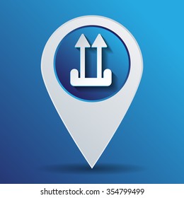 Fragile symbol, arrow up. logistic icon. 