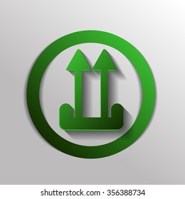 Fragile symbol, arrow up. logistic icon. 