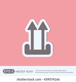 Fragile symbol, arrow up. logistic icon. 