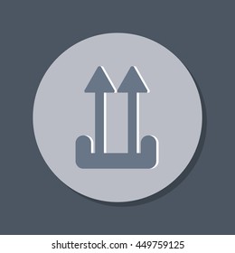 Fragile symbol, arrow up. logistic icon. 