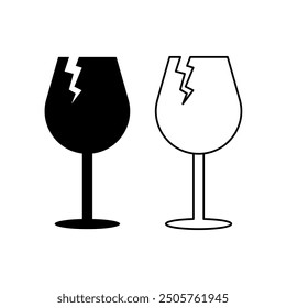 Fragile symbol and clip art. Fragile flat icon design