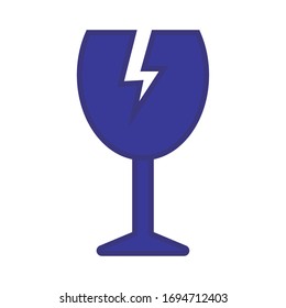 fragile symbol line and fill style vector illustration design