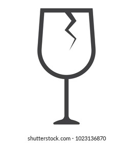 Fragile symbol line icon, logistic and delivery, care sign vector graphics, a linear pattern on a white background, eps 10.