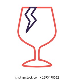 fragile symbol line style vector illustration design