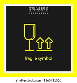 fragile symbol vector icon