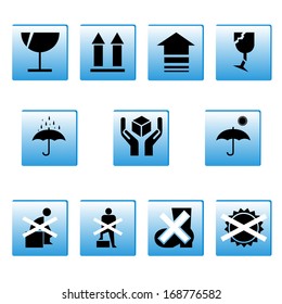 fragile symbol vector on white background