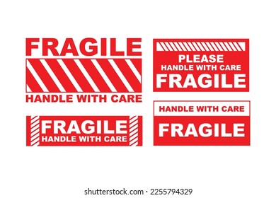 Fragile tag Sign vector design symbol collection